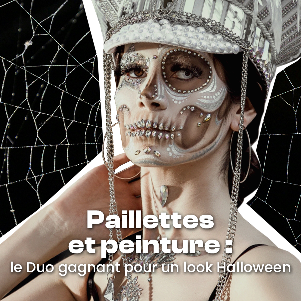 Paillettes et peinture : le duo gagnant pour un look Halloween inoubliable !